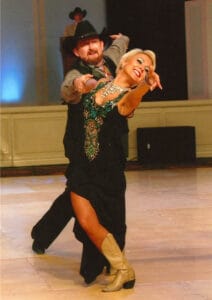 Tony New dancing as a ProAm student with his coach Natalja Sawal in 2011 at the UCWDC World Championships of Country Western Dance