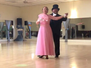 Tony New dancing with his student, Pat White, in the 2019 Summer Showcase at DanceMakers of Texas