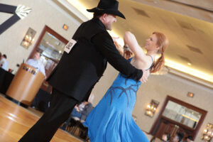 Tony New dancing with Julie Nix at the 2018 Lonestar Dance Invitational in Austin, Texas, competing in the Pro-Pro Division