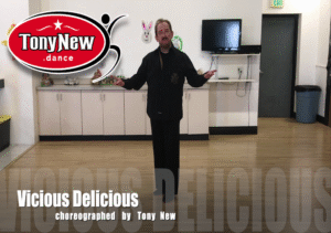 Screen shot from my demo video of my new line dance: Vicious Delicious